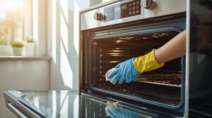 beat oven cleaner using baking soda and vinegar