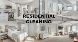 Clean and bright modern living room showcasing professional residential cleaning services results in New Jersey home with spotless floors and organized furniture